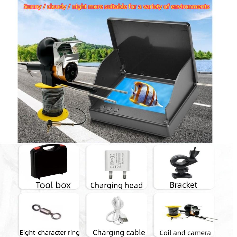 Underwater Camera Fish Finder 4.3/5 Inch External LEDs Murky Water, 220° Wide View Fishing Camera, 8IR Night Vision IP68
