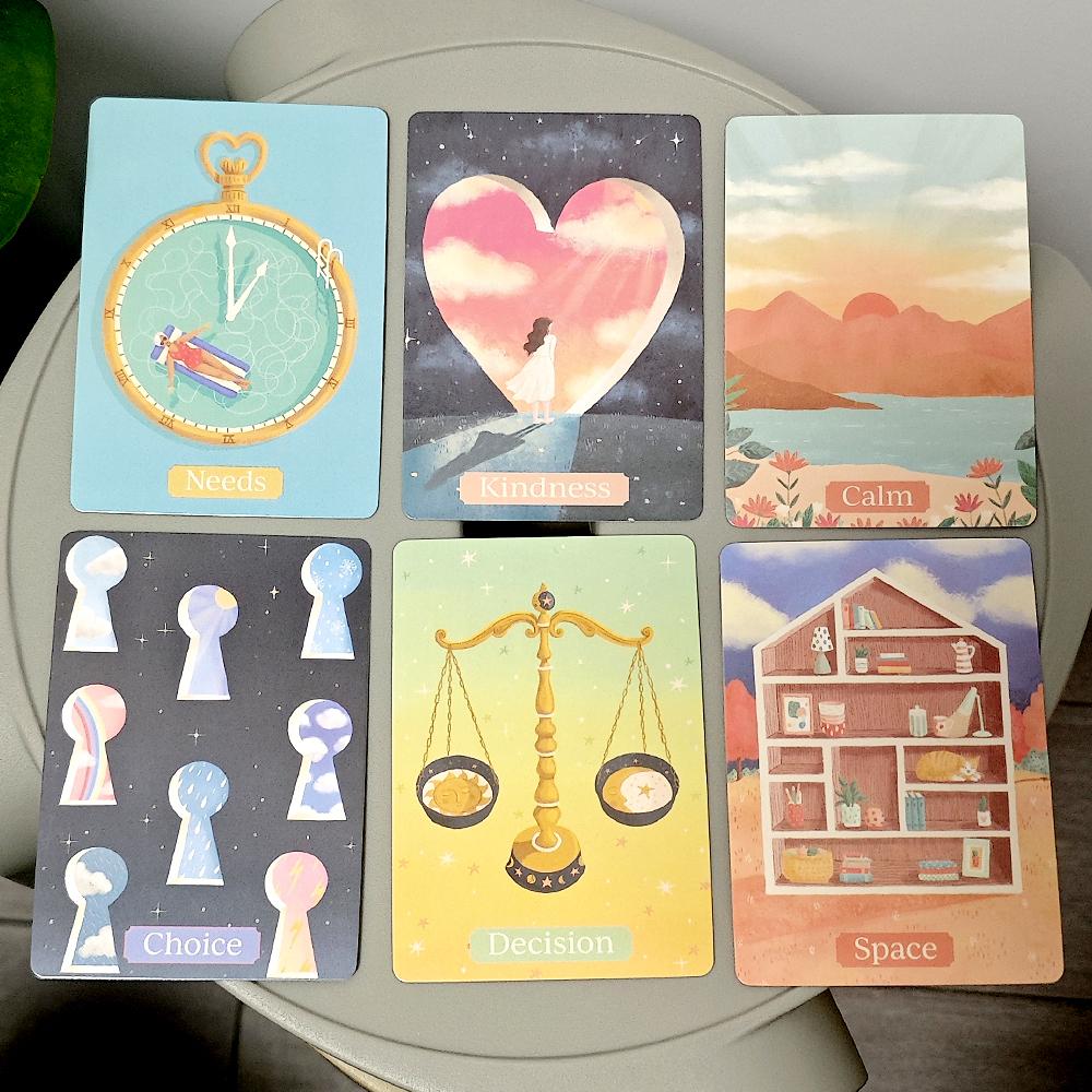 52Pcs Joyful and Whimsical Illustrated Cards Self-care Wisdom Card Deck Board Game
