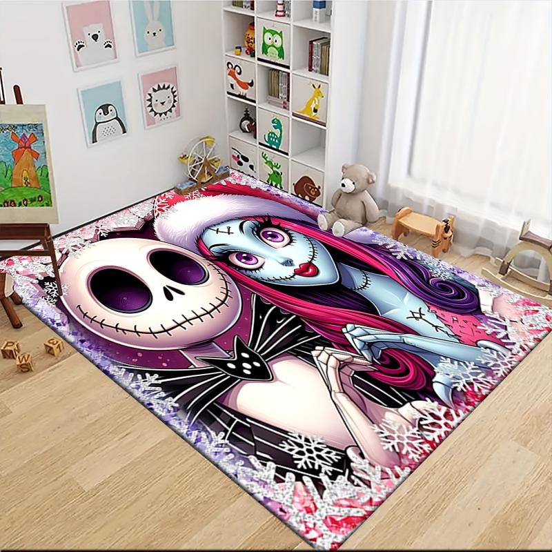 1Pc Jack Sally'S Winter Romance Carpet Rug Soft Washable Antislip Home Living Room Sofa Mats Personalized Christmas Rug
