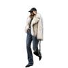 Women's clothing eco-friendly fox hair dyed sharp imitation fur fur coat suit collar artificial fur coat fluffy clothes