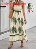 Womens Floral Print Cotton Polyester Sleeveless Maxi Dress For Beach Vacation Wear