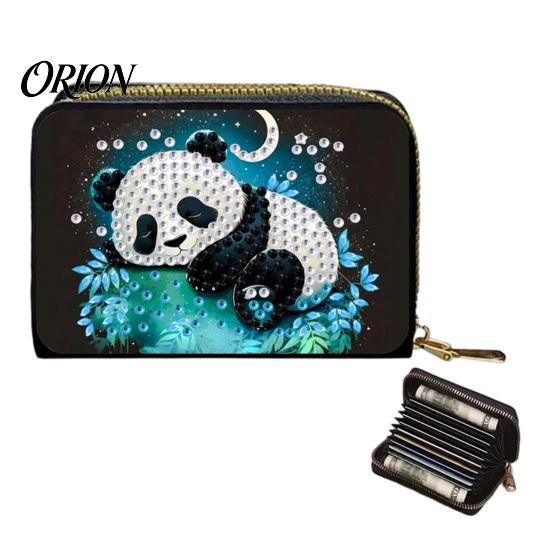 Personalized Card Case DIY Rhinestone Painting Holder, Faux Leather Coin Purse, Shining Holder Portable Mini Storage Pouch for Cards And Keys Handmade