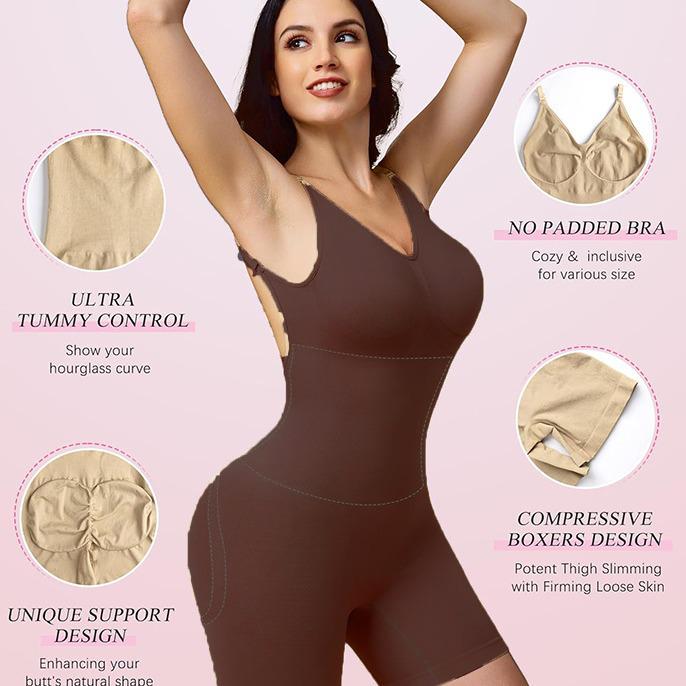 Women's Seamless Shaping Garment: Plus Size Waist-Cinching, Abdomen-Binding, Hip-Lifting Boxer Tights with Stylish Revealing Back