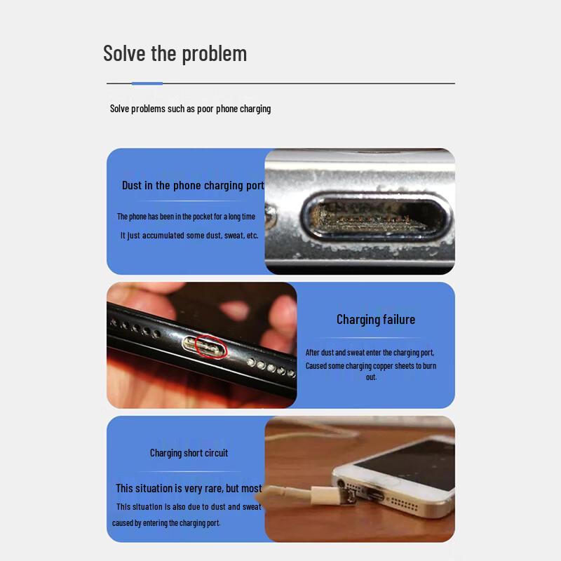 Universelles Typ-C Ladeanschluss Staubschutz & Lautsprecher Staubschutz Aufkleber Set