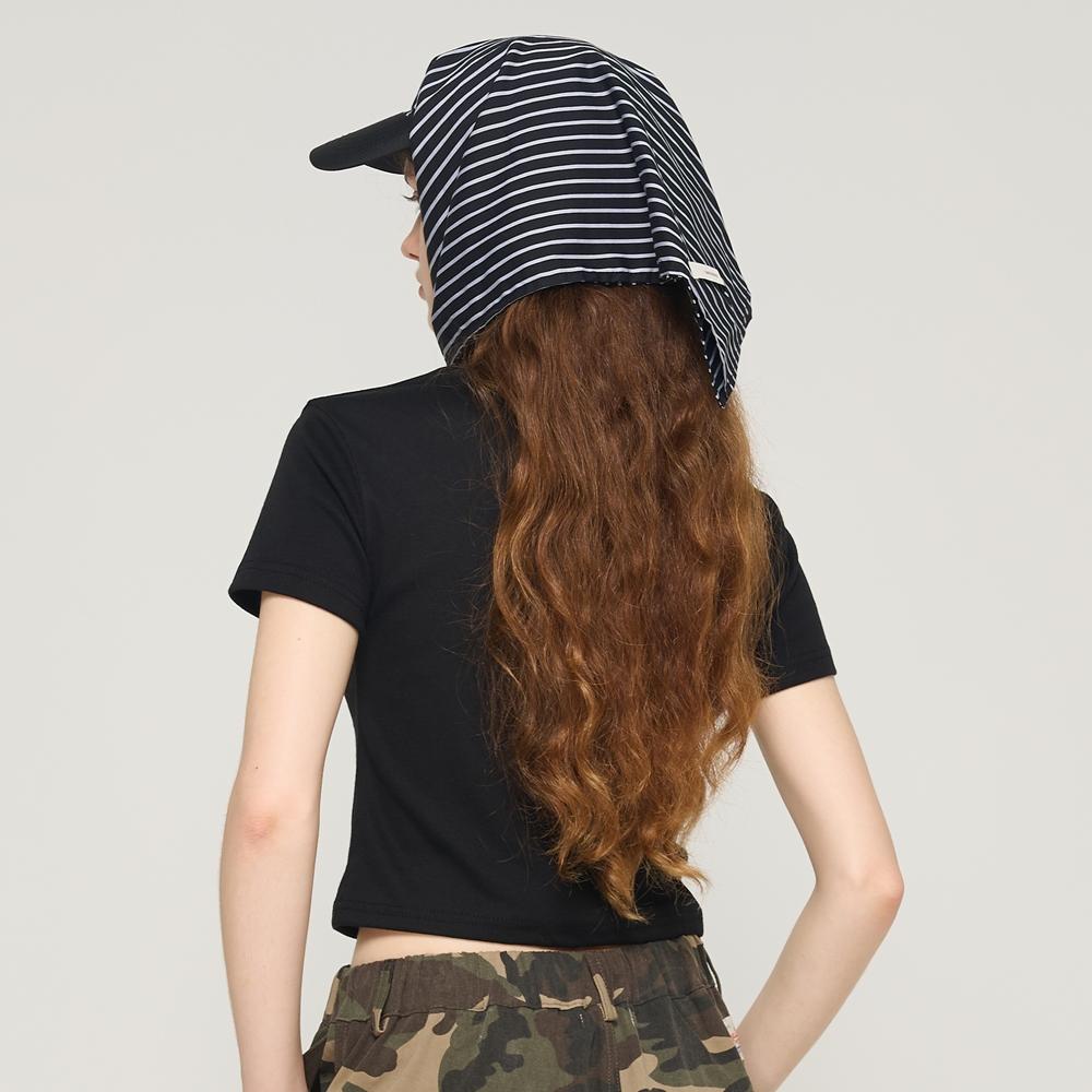 [Cargobros] Striped Bandana Cap [CBW25S7201-black]