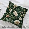 Vintage Style Floral Pillow Cover Green Botanical Print Boho Cottagecore Cushion Case For Sofa Bed Home Decor