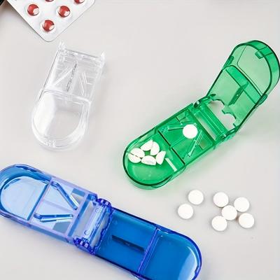 2 buc. Cutitor și Divizor Portabil pentru Medicamente - Divizor Precis pentru Pastile, pentru Management Ușor al Medicamentelor, Prietenos pentru Călătorii