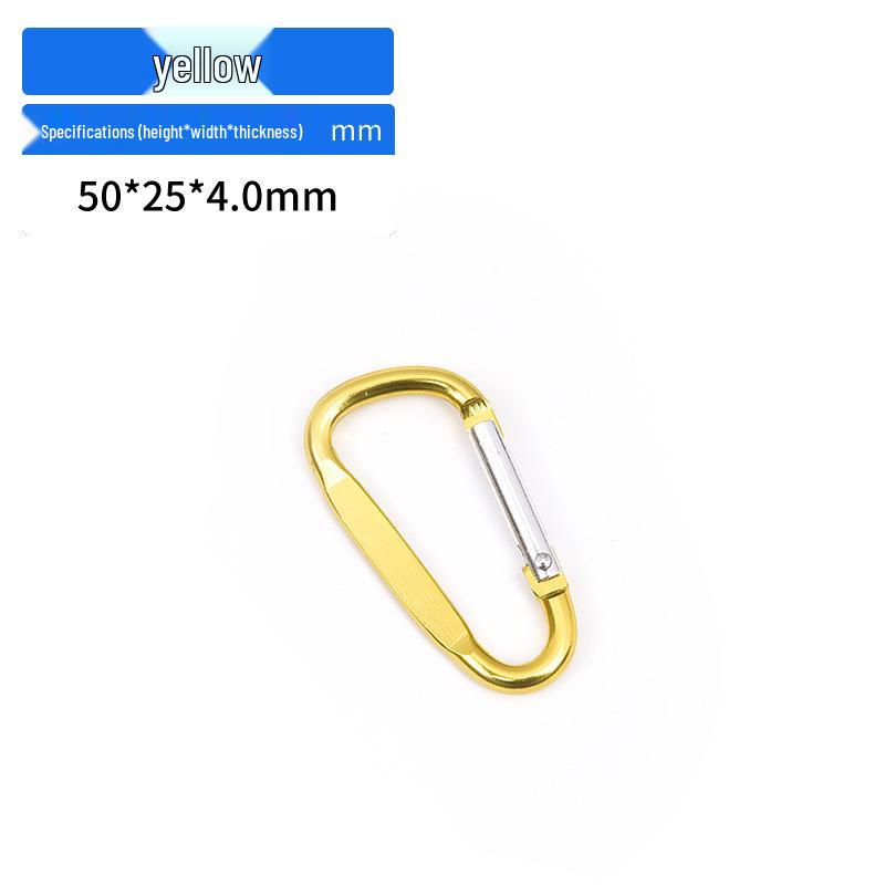 Size 5 Aluminum D-Shape Carabiner Snap Hook for Outdoor Backpack Accessories
