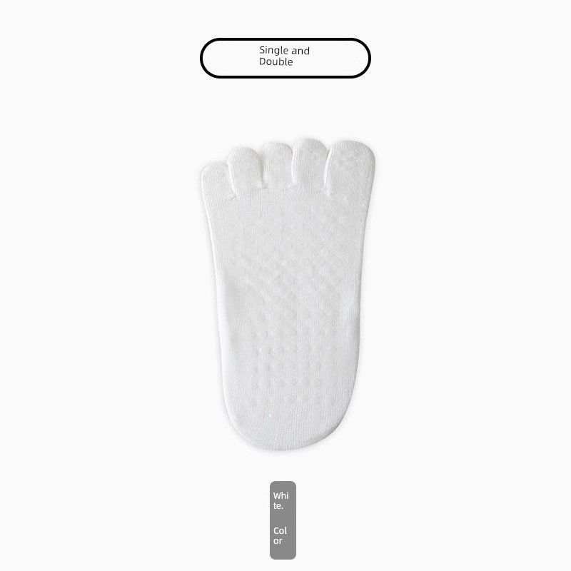 

2025 Spring and Summer New Lace-up Ballet Yoga Socks Non-Slip Professional Five-Finger Socks Pilates Socks Women s Sports Fitness White