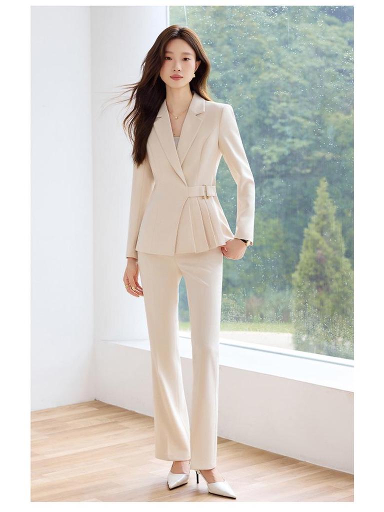 2025 Autumn Apricot Women's Suit Set: Professional Attire for Hotel and Jewelry Store Managers