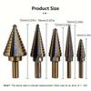 HSS Cobalt Step Drill Bit - Coated, Multiple Hole  High-Speed Steel, with Black Oxide, for Drilling Metal, Wood, Plastic, Aluminum, Titanium