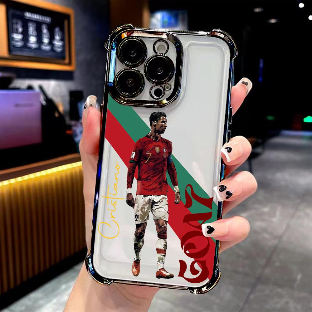 

Famous football players C-CR7 Plating Phone Case For Google Pixel 10 9 8 7 9a 8a 7a Pro XL 5G Anti Fall Airbag Pixel 10