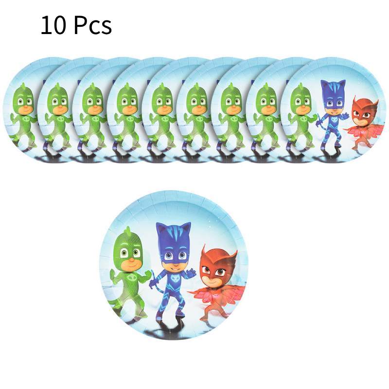 Kids Pjmask Birthday Party Supplies Tableware Decoration Plates Cartoon Cups