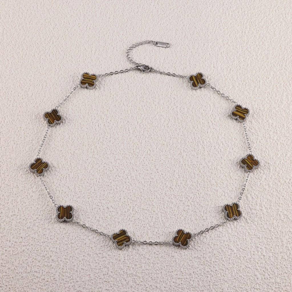 

13 мм четырехлистный клевер десять цветов ожерелье женская цепочка воротник кость мода без потери цвета премиум-ощущение ожерелье