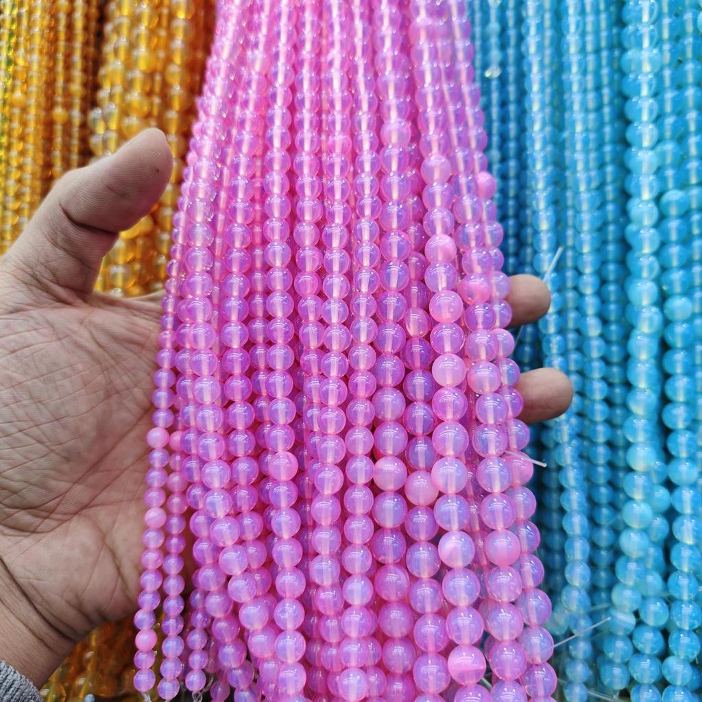 8mm & 10mm Synthetic Opal Cat's Eye Loose Beads for Jewelry DIY