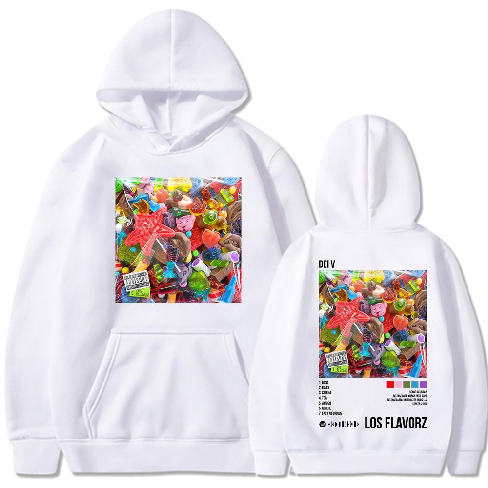 Rapper Dei V LOS FLAVORZ Hoodies Herren Damen Kleidung Hip Hop Musik 2025 Album Langarm Sweatshirt Mode Übergroße Pullover
