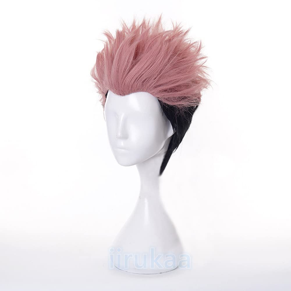 iirukaa Jujutsu Kaisen Sukuuna Ryomen Sukuna Wig Anime Cosplay Heat Resistant Wig Costume Photoshoot Event Accessories Cosplay Halloween Disguise