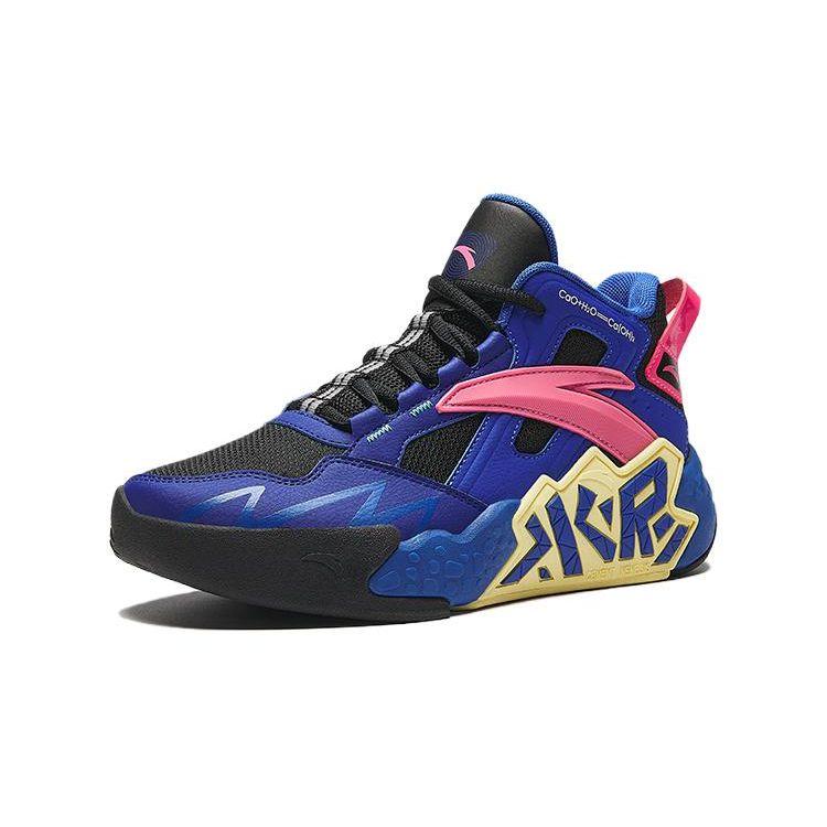 Anta Kids Cement Krypton Mesh Non-Slip Breathable Low-Top Basketball Shoes Kids sneaker Black Blue Red A312411108-5