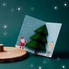 2 STÜCK/SET 3D Pop-Up Weihnachtskarten-Set mit Umschlag und Briefmarkenaufklebern - Weihnachtsmann Geburtstag Einfache Segenskarten Weihnachtskarten