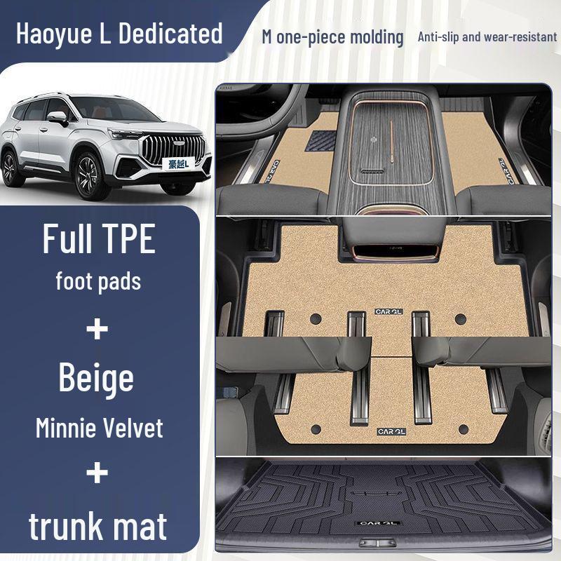 Haoyue L TPE Floor Mats for 23-24 Geely Seven-Seater Models