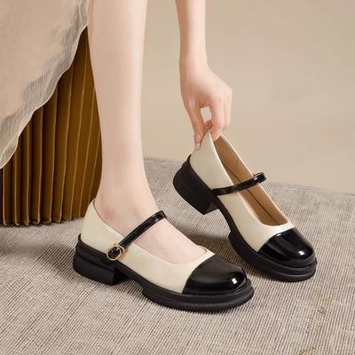 Moda 2024 Zapatos Mary Jane Redondos Retro Mocasines Femeninos Patchwork de Color Zapatos Casuales Moda Otoño Zapatos Individuales para Dama Zapatos Planos para Niñas