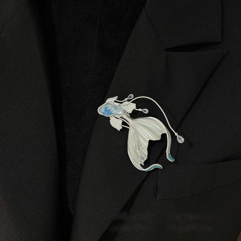 Silver Star Dream! New Chinese Smart Jellyfish Brooch Light Luxury Temperament Elf Fashion Undersea Dream Pin Accessories