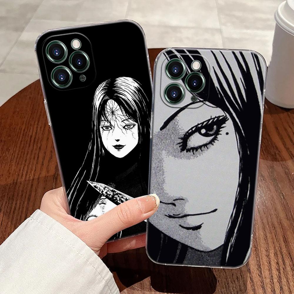 Horror Comic T-Tomies-Junjis Ito Manga Transparent Case For Apple iPhone 17 16 15 14 13 12 11 Pro Max Plus 16E 17Air Phone Cover
