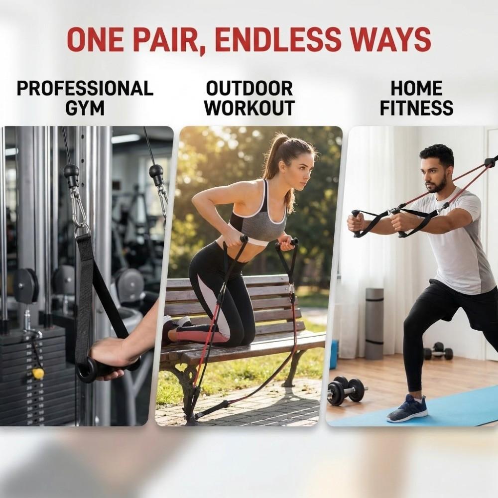 1Pair Heavy Duty Gym Handle Non-Slip Pulley Handle Cable Machine Handle Pulley Cable Machine