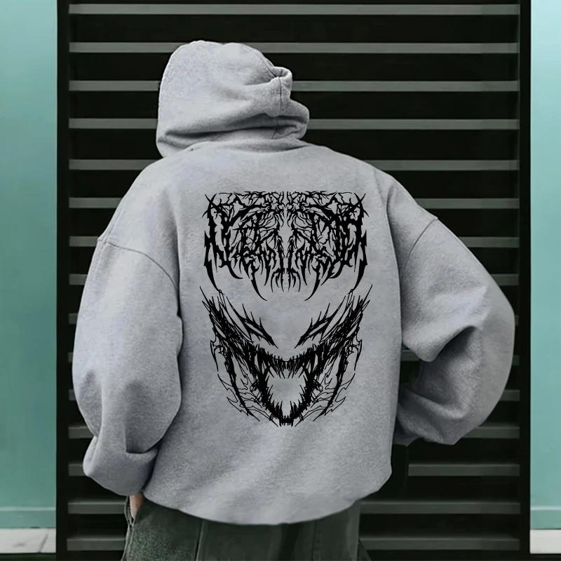2025 Hot Sale Men's Hooded Sweatshirt Satan 666 Printed Hoodies Autumn Winter Daily Casual Sporty Outwear Male Urban Fashion Top