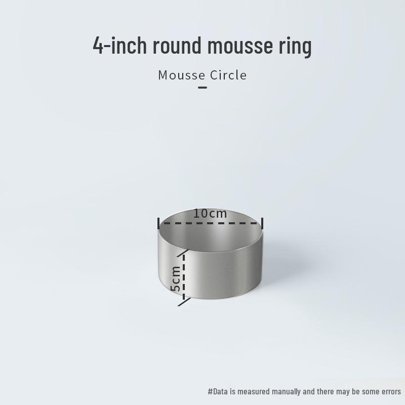 Round Square Heart-Shaped Mousse & Tower Ring, 4-10 Inch, Stainless Steel Baking Mold.