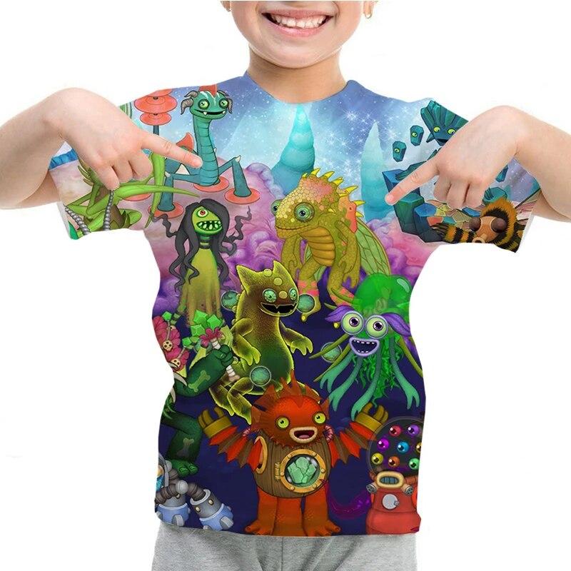 My Singing Monsters T-shirt Boys Girls Summer 3D Cartoon Anime T Shirt O-neck Casual Tshirt Kids Short Sleeve Children Tops Tees