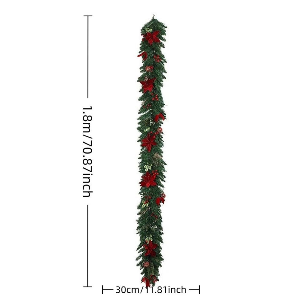Christmas Garland Poinsettia Decoration Easy To Hang
