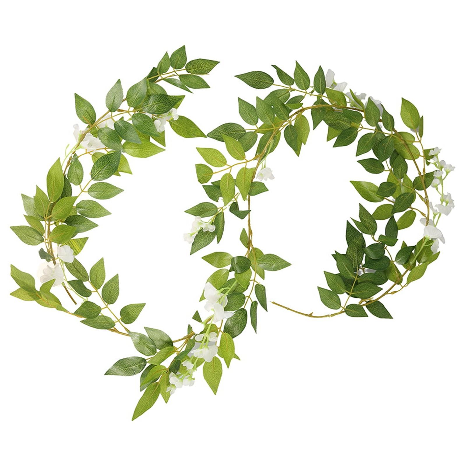 6.6Ft Artificial Flowers Silk Wisteria Artificial Wisteria Vine Rattan Silk Hanging For Home Garden Outdoor Wedding