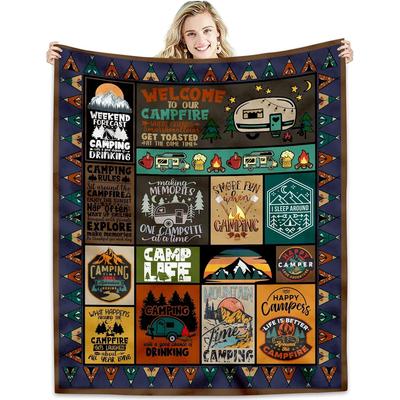 Camping Blanket for Camping Enthusiasts, Creative Gifts for Men or Women, Gifts for Outdoor Campers, Holiday Birthday Gifts#
