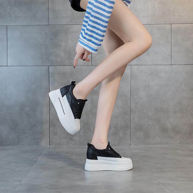 Women's Shoes 2026 New Four Seasons Thick soled High Heels Interior Height Increase Women's Shoes Single Shoes Sports Shoes