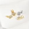 14K Gold Plated Cubic Zirconia Four-Leaf Clover Mini Pendant Charm