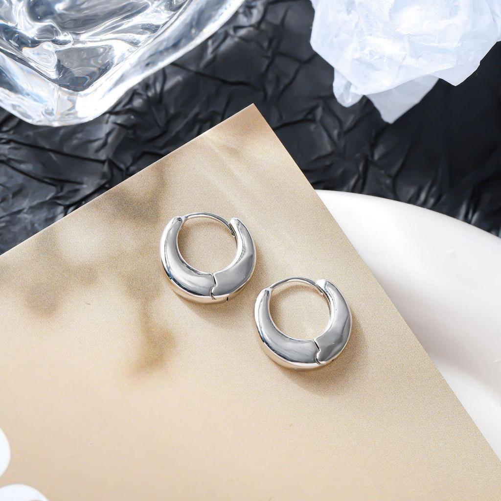 Trendy European Metal Round Earrings: Stylish, Versatile, High-Class Design for Men and Women