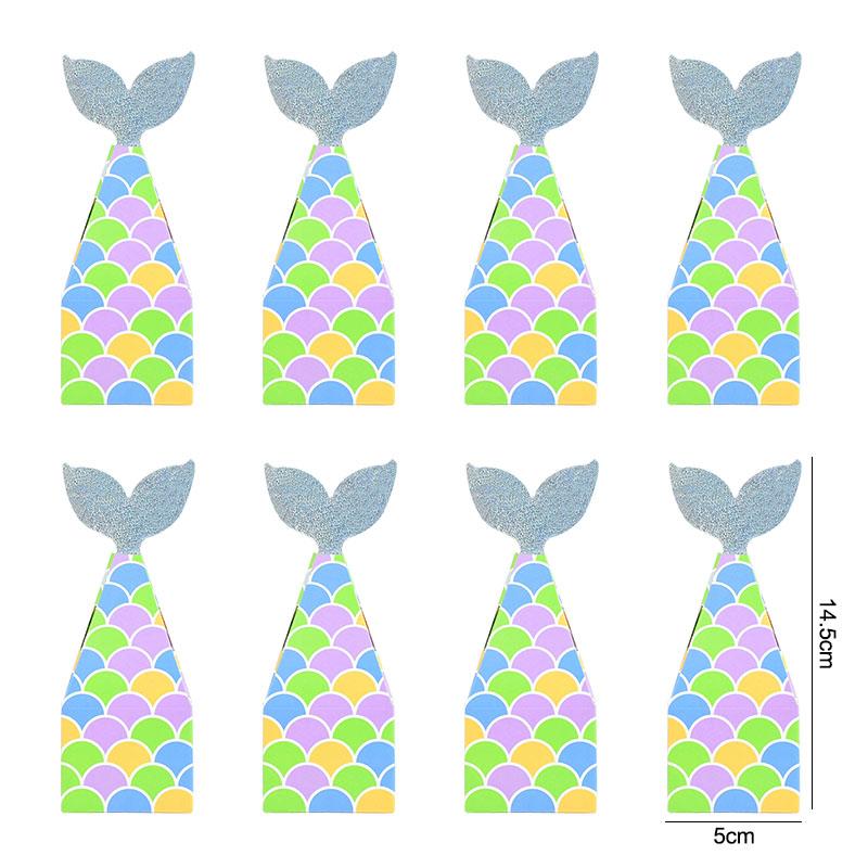 

10Pcs Mermaid Tail Paper Candy Box Gift Bags Popcorn Boxes Kids Little Mermaid Birthday Party Decoration Baby Shower Supplies as pictures