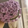 31.5 Inch Crochet Flowers Blanket Handmade Rose Bouquet Blanket Knitted Flowers Throw Blanket for Mother's Day Gift Home Decor