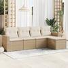 VidaXL Garden Lounge Set with Cushions 5 Pcs Beige Braided Resin 3251225
