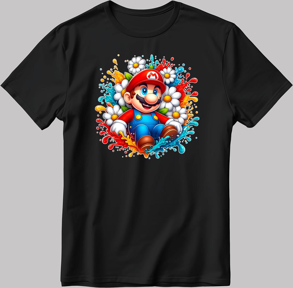 Super Mario White-Black Men/Women T Shirt AB215 XL