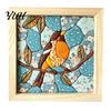Textile Crafting Supplies DIY Fabric Art Kit, Handmade No-Sew Mosaic Wall Craft with Creative Home Frame, Beginner Friendly Cute Animals Layered
