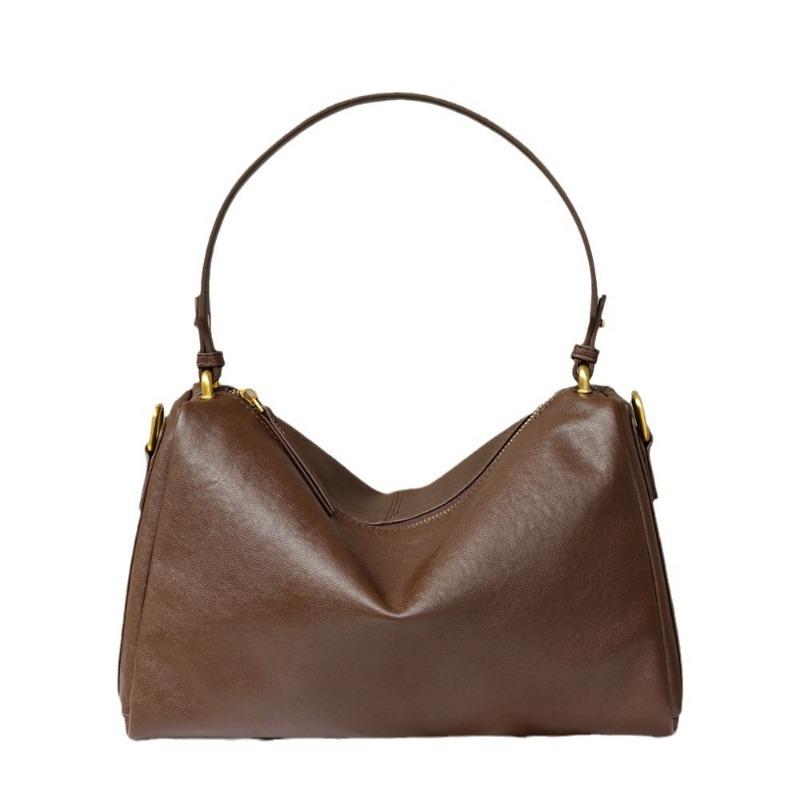 Fashion Vintage Genuine Leather Women's Top Layer Vegetable Tanned Cowhide Pillow Bag Women's Crossbody Handbag