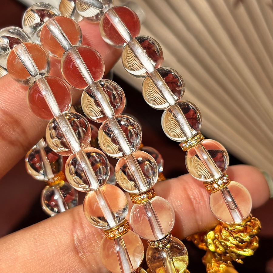 Natural Crystal Zircon Gourd Beaded Bracelet, New Chinese Temperament Fashion Bracelet, Niche Light Luxury High-end Jewelry.