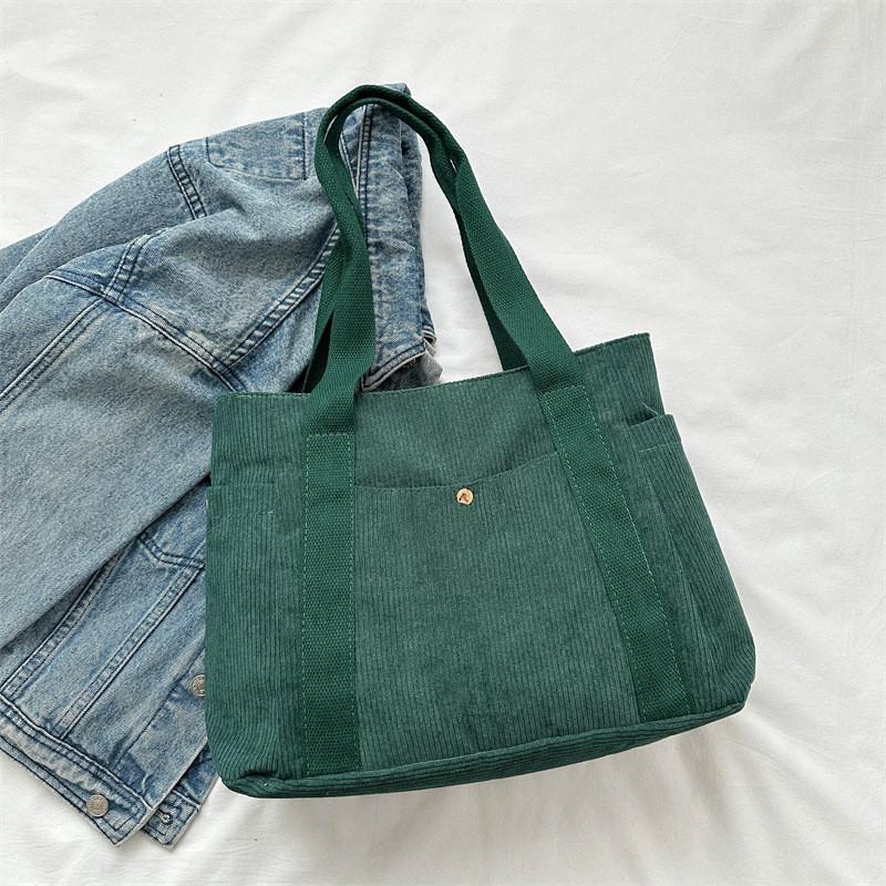 Large Capacity Canvas Tote Bag For Women Stylish Handbag With Multiple Pockets For School And Work