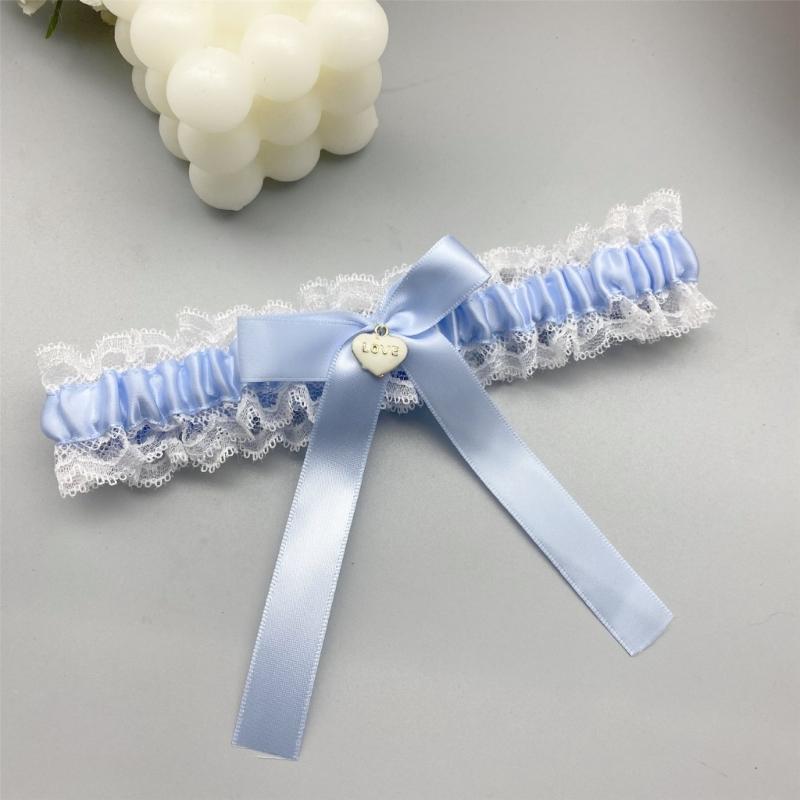 Bride Wedding Lace Garter Elastic Leg Band Lace Trim Design Leg Decoration for Formal Event Proms Ceremony Accessories