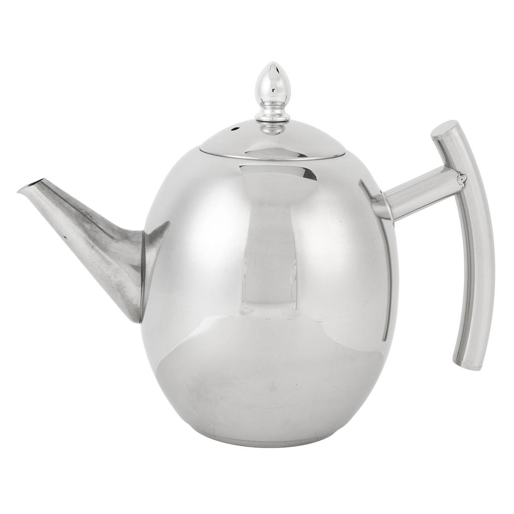 Edelstahl-Teekanne mit Deckel und Filtersieb Gebogener Griff Teekessel für Zuhause Restaurant