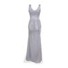 Kleid mit hohem Schlitz Damen Pailletten Abschlussball Party Elegant Dame Rückenfrei Sexy Kleid Damen Gold Elegant Brautjungfer V-Ausschnitt Langes Kleid