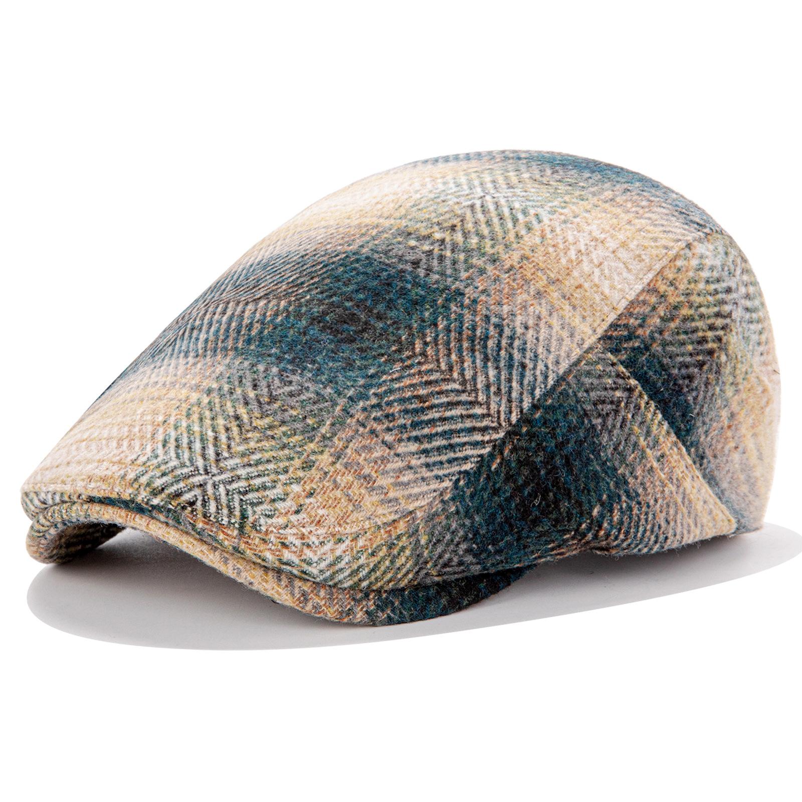 JYL TS Сделай сам Берет Унисекс Кепка художника Зимняя шапка khakigreen серо голубой