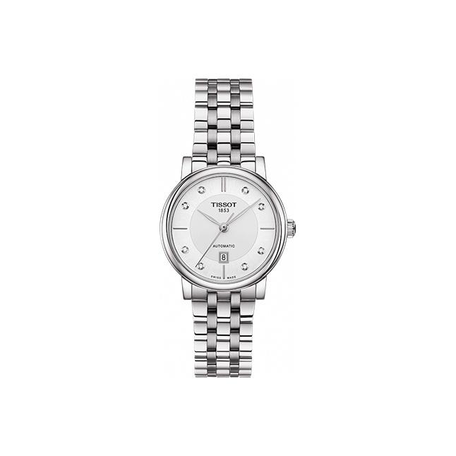 Tissot Women's Silver Carson Automatic Mechanical Watch Waterproof Date Display Watches T122.207.11.036.00